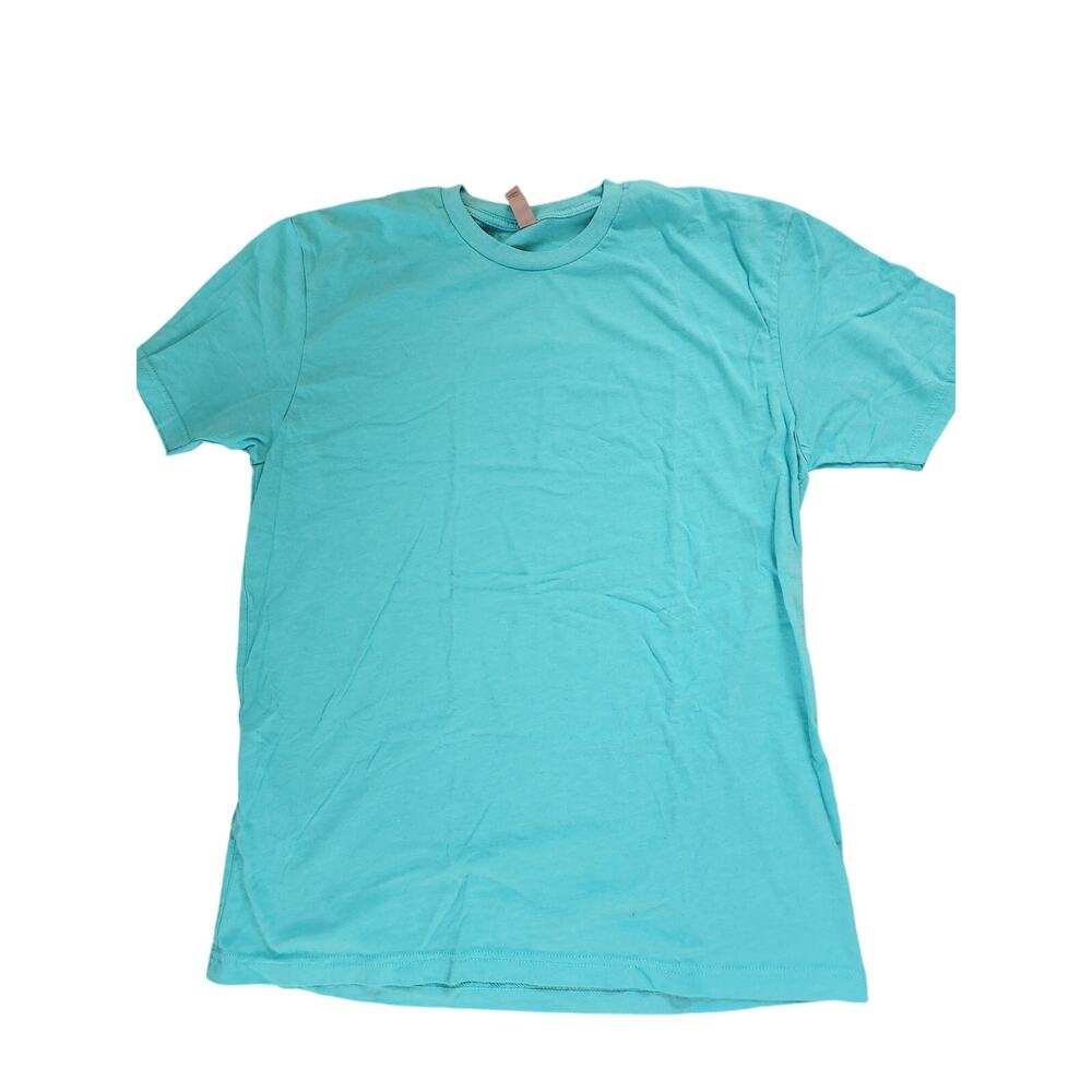 Next Level Mens T Shirt Large Teal Crew Neck Basic Tee Soft Casual
